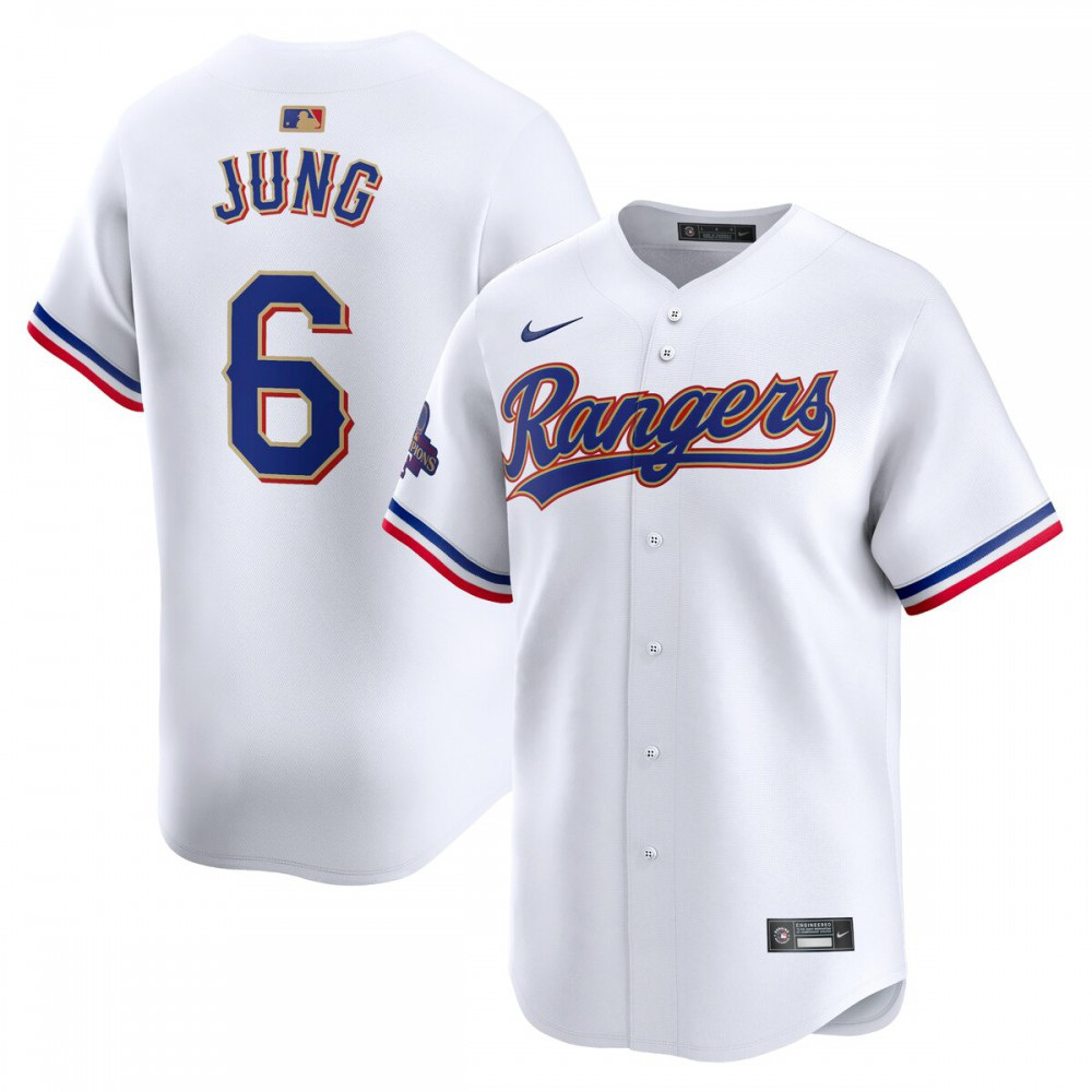 Josh Jung Texas Rangers 2024 Gold Collection Limited Player Jersey – White-Pro Kit Vault | Brand New 26/27 Sports Jerseys